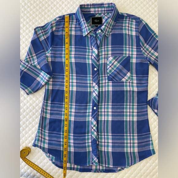 Rails Hunter Blue Plaid Button Up Shirt Women’s Medium - Picture 2 of 6